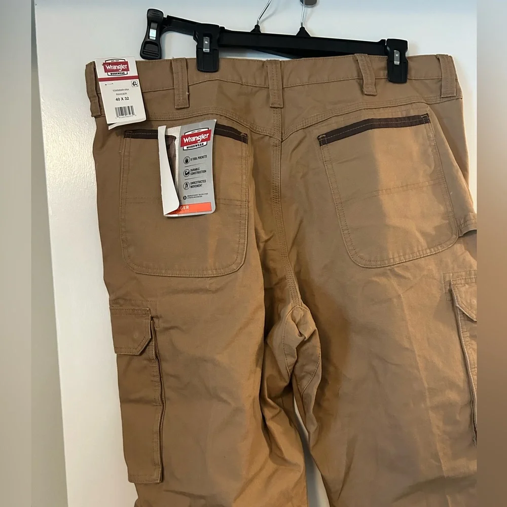 NWT. Wrangler Rancher work pants, khaki, men’s size 40x32 - Picture 7 of 9
